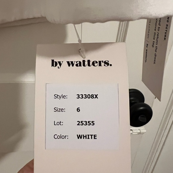 NWT Watters Meringue Radiant Taffeta V-Neck Balloon-Sleeve Mini Dress - Picture 7 of 7